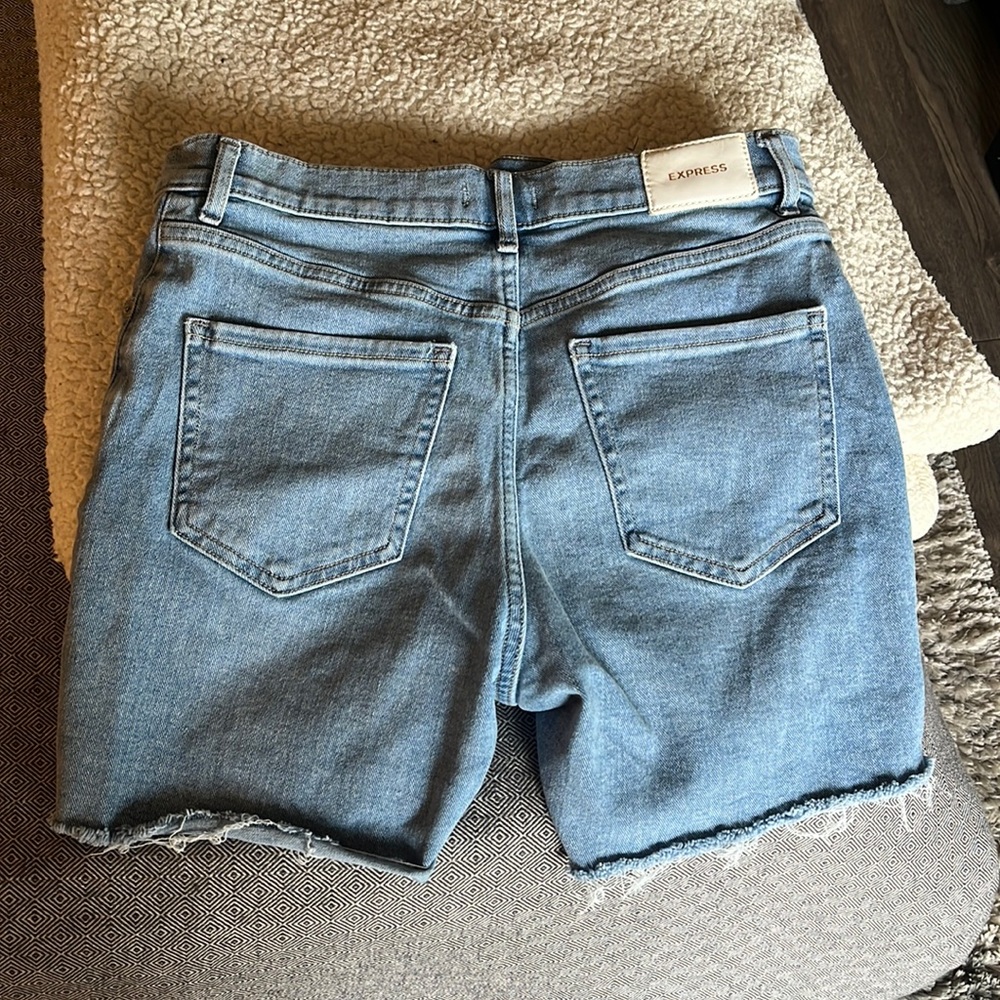 Midi denim shorts